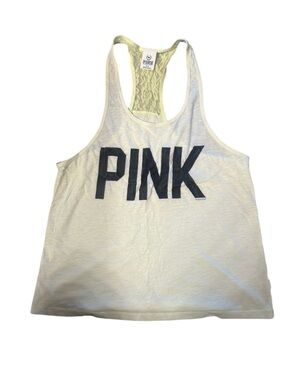 PINK Victoria's Secret Women's Yellow Tank Top in size small